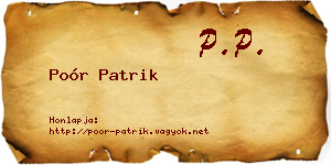 Poór Patrik névjegykártya