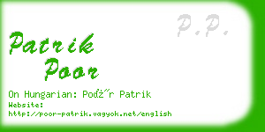 patrik poor business card